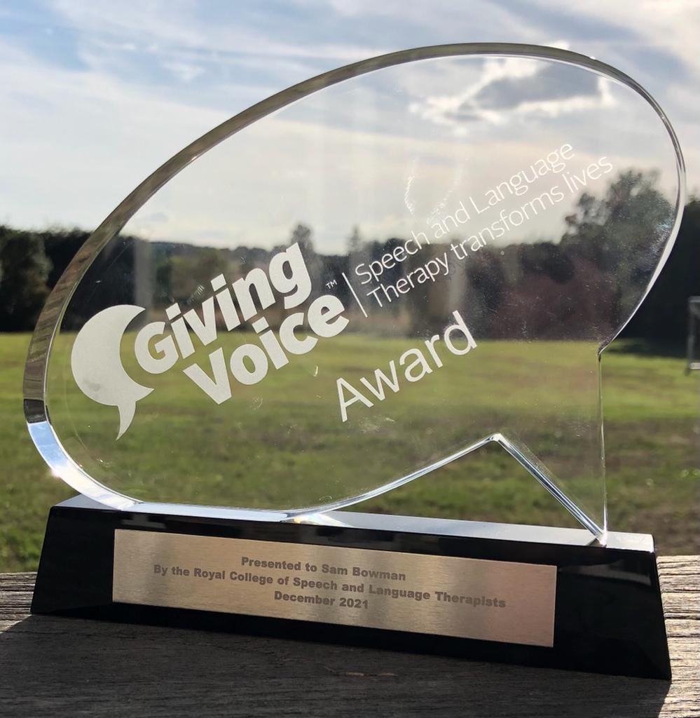 Seeing peoples' lives transform daily is why I love being a speech and language therapist. I wouldn't want to do anything else. To be recognised by the <a href="/RCSLT/">RCSLT 💙</a> with a Giving Voice Award for doing something I love makes it even more special 😊 <a href="/mrjoshmcdonagh/">Josh McDonagh</a> <a href="/ElisabethSLT/">Elisabeth Hibbard</a>