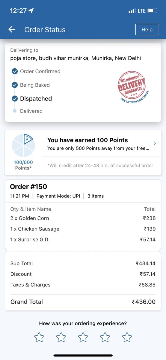 Adityayogparth's tweet photo. Highly disappointed with @dominos @dominos_india . Ordered couple of times paid also . Delivery was guaranteed within 30 minutes &amp; 45 minutes respectively but ended up with no delivery yet after 2hours . 

No customer help support, no POCs . was not expected this at all . https://t.co/z5F4Fbe5zy
