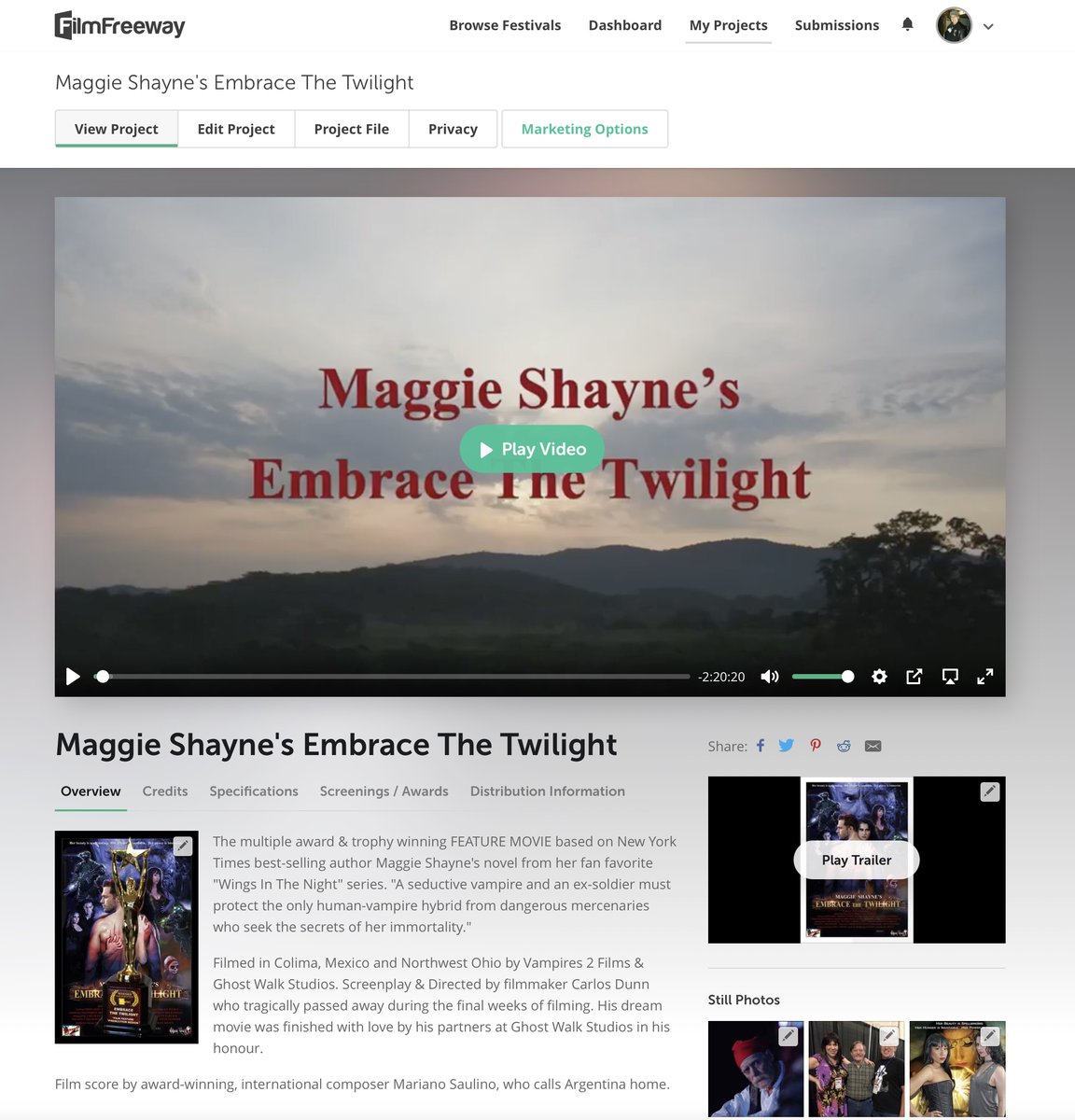ghostwalk's tweet photo. Honored and thankful for consideration of the award-winning @maggieshayne #EmbraceTheTwilight by the kind invitation of @FilmCannes.
Merci beaucoup pour votre considΓ©ration! ππ
*** From #vampires2films & @ghostwalk https://t.co/sp8dvnCMig