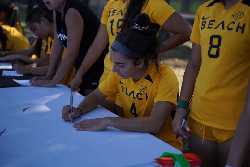 LBSUEM's tweet photo. Take this as your SIGN to come out and support your @LBSUSoccer as they take on Fresno State this Thursday, at George Allen @ 7:00pm! https://t.co/dlMaLHskH1