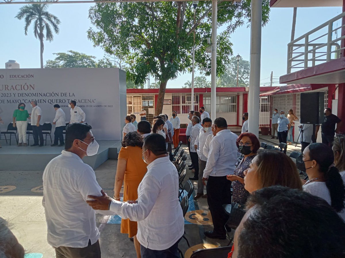 sitet_tabasco's tweet photo. El día de hoy, se llevó a cabo la “Inauguración del ciclo escolar 2022-2023 y Denominación de la Esc. Prim. Centro Escolar 1ro. de Mayo Carmen Quero Taracena“, al cual asistió como invitado especial, el Profr. Clemente Ortiz Méndez, Secretario de esta Organización Sindical. https://t.co/PLeRksbROq