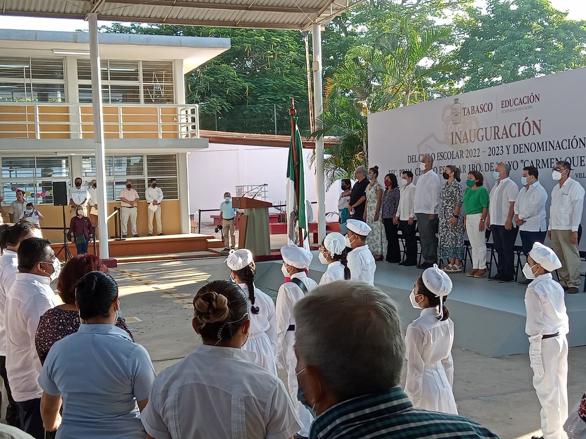 sitet_tabasco's tweet photo. El día de hoy, se llevó a cabo la “Inauguración del ciclo escolar 2022-2023 y Denominación de la Esc. Prim. Centro Escolar 1ro. de Mayo Carmen Quero Taracena“, al cual asistió como invitado especial, el Profr. Clemente Ortiz Méndez, Secretario de esta Organización Sindical. https://t.co/PLeRksbROq