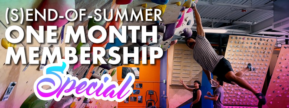 🧗‍♀️Time is running out for a great deal on unlimited climbing for a whole month🧗 Our SEND of SUMMER membership special ends soon! bit.ly/3TpS3Eg