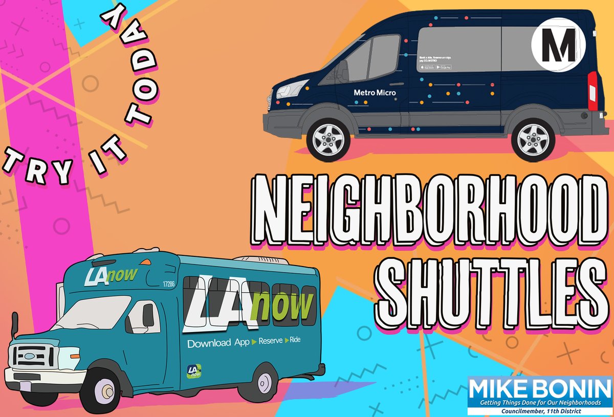 Try out one of your local neighborhood shuttles!

LAnow shuttles will pick you up &amp; take you to your destination! Download the app -&gt; bit.ly/3lho6X8

Metro Micro provides shuttle services in Brentwood, West LA, &amp; much of Westchester! More info:  bit.ly/3wjFmkO
