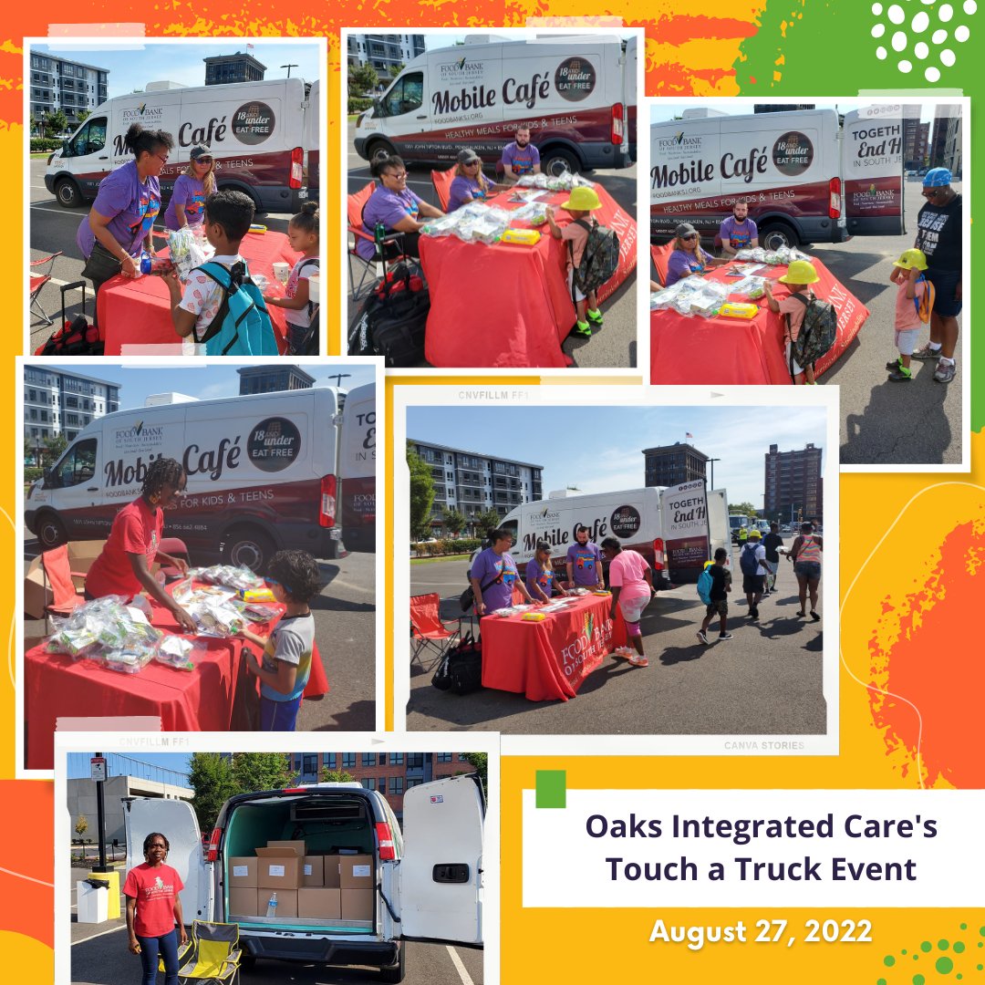foodbankSJ's tweet photo. It was fun to participate in @OaksIntCare's Touch a Truck event over the weekend! Members of our staff & volunteers were able to talk to families about our Mobile Cafes and give food out to the kids. Thanks to all who stopped by!
#bettertogether #foodbankFORsouthjersey #WeLoveSJ https://t.co/SkFtj8YiFE