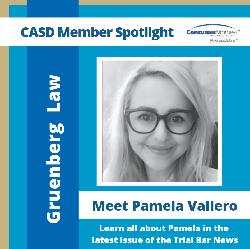 CASDTweets's tweet photo. What would the biography of Pamela Vallero’s life be called? To find out, check out the Member Spotlight in Trial Bar News: https://t.co/alYWRYHvON #CASDLawyers #CALaw #MemberMonday #NeverStandAlone https://t.co/GR0JvZLa8H
