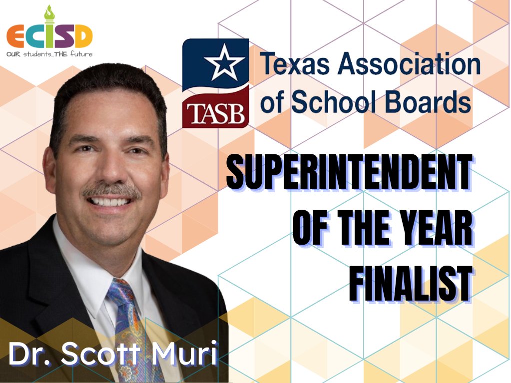 EctorCountyISD's tweet photo. We are proud of our own @ScottMuri named 1 of 5 finalists for @tasbnews Superintendent of the Year award! This is an exciting honor for our district and our Ector County community. Well deserved! https://t.co/AwmG1C0o1b #ECISDproud #TeamECISD @OdessaChamber https://t.co/CVRhdk2DID