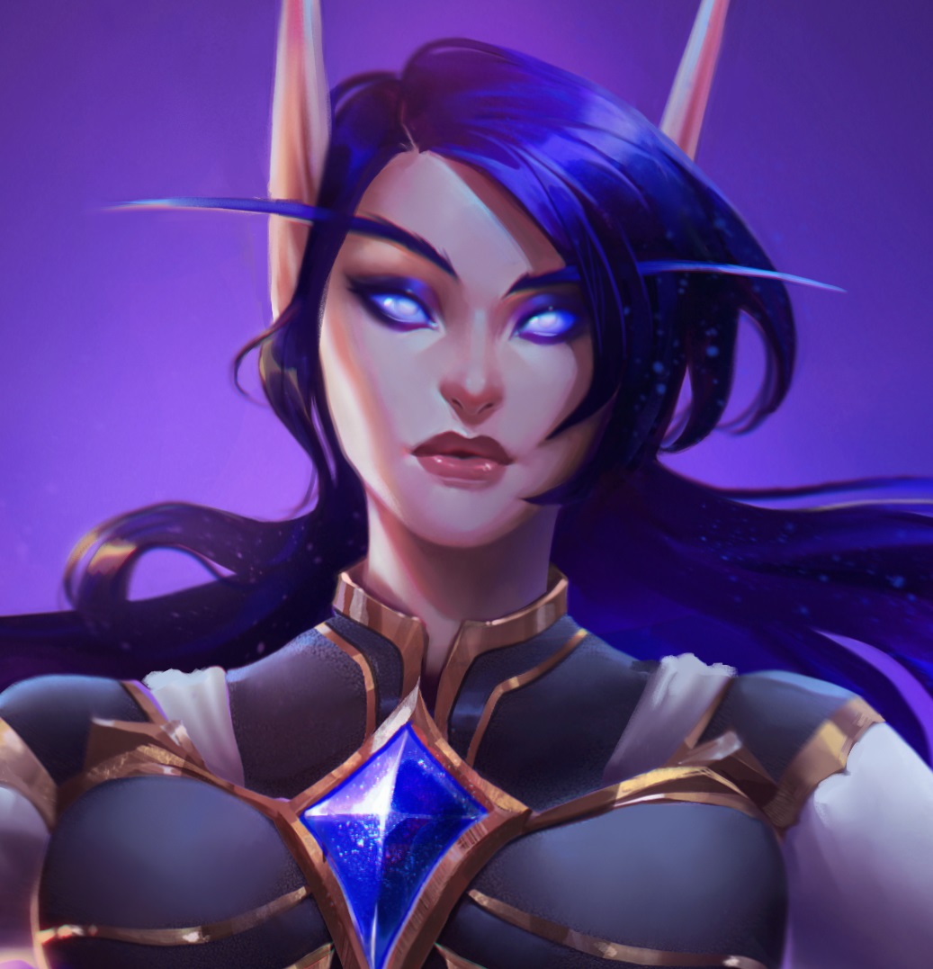 ArtByClaina's tweet photo. Void elf priest done💛💜 #warcraftart #Warcraft https://t.co/4P5ZmSDqef
