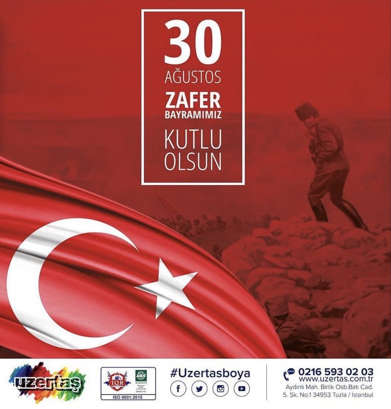uzertas's tweet photo. Cumhuriyetimizin kurucusu
Gazi Mustafa Kemal ATATÜRK
başta olmak üzere vatanları  uğruna canlarını feda eden aziz şehitlerimizi rahmetle anıyoruz…
30 Ağustos Zafer Bayramımızın 100. Yılı Kutlu Olsun 🇹🇷
#Atatürk #30Ağustos @BondexT @UzertasM https://t.co/QWBftB1Fmz