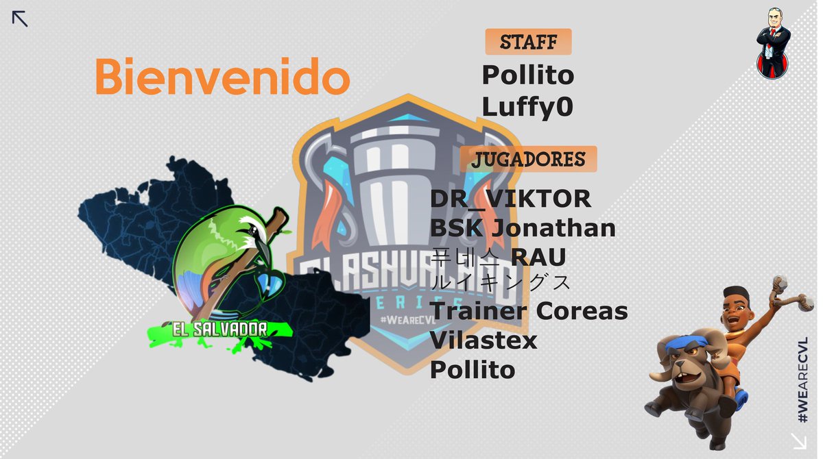 🏆#Selecciones2022 • (15/16)

🀄️¡Bienvenidos!🀄️

⭐️ <a href="/ElSalvador_CR/">Selección de El Salvador CR</a> 🇸🇻

🇸🇻 <a href="/vic_mr1/">Victor MR</a>
🇸🇻 <a href="/J0nathan_12/">Jonathan</a>
🇸🇻 <a href="/rauul_fe/">RAU</a>
🇸🇻 <a href="/Lordluis12_/">Luis</a>
🇸🇻 <a href="/TrainerCoreas/">Coreas🐦</a>
🇸🇻 @Vilastex
🇸🇻 <a href="/rodrigolarin_/">Rodrigo Larín</a>

#WeAreCVL 🏆
