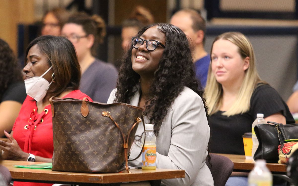 clintondalesch's tweet photo. It's an exciting time, as we welcomed 41 new teachers and staff to the school district this morning ahead of the 2022-23 school year. Welcome, new Dragons! #dragonfamily #clintondalecares https://t.co/rTFu61s5m8