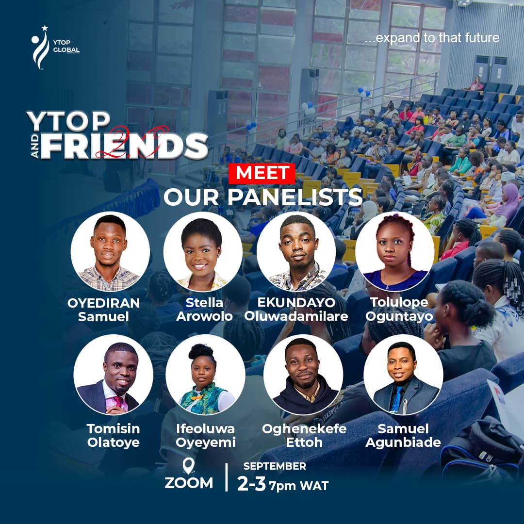YTOPGLOBAL's tweet image. Get ready to learn from goal driven individuals enhancing their skills.

Introducing our panelists. Click the link to register;
forms.gle/6zjM85YkVD8VzB…

#ytopglobal #ytopandfriends #selfdevelopment #selfdiscovery