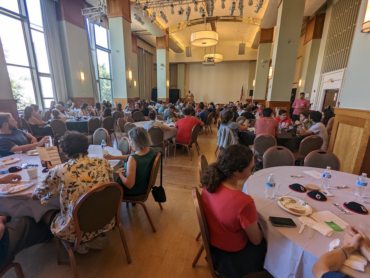 Are people excited about NU #Hillel? Well, judging by the 150+ parents &amp; students who found time to swing by yesterday to join us for an info session, it's a YES! Below: Dean of Cultural &amp; Spiritual Life <a href="/jbobbysyb/">Robert Jose</a> welcomes people &amp; speaks about our caring #Northeastern community