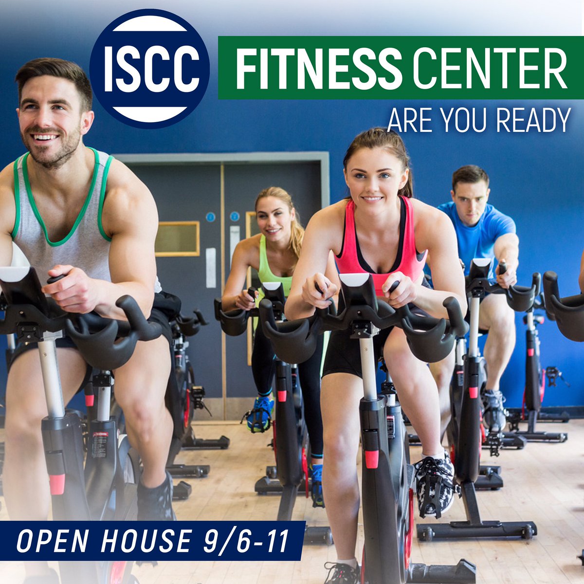 ISCC FITNESS CENTER
Opening September 6th! Are you Ready?
The new ISCC Fitness Center will open Sept. 6th with a full week of OPEN HOUSE classes 9/6-9/11. Over 20 classes to choose from, with all new equipment &amp; a team of professionals available to help you reach your goals.