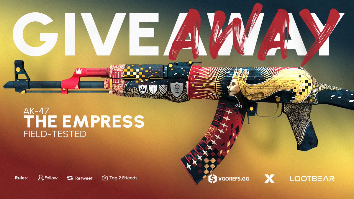 Amanda6i9's tweet photo. $28.00 GIVEAWAY! 🎉

AK-47 | The Empress

✅ Follow us &amp; 
 @Amanda6i9 

✅ Retweet + Like
✅ Tag your friends

Ends in 48-HOURS! ⌛️ https://t.co/zsRrtYQLFz