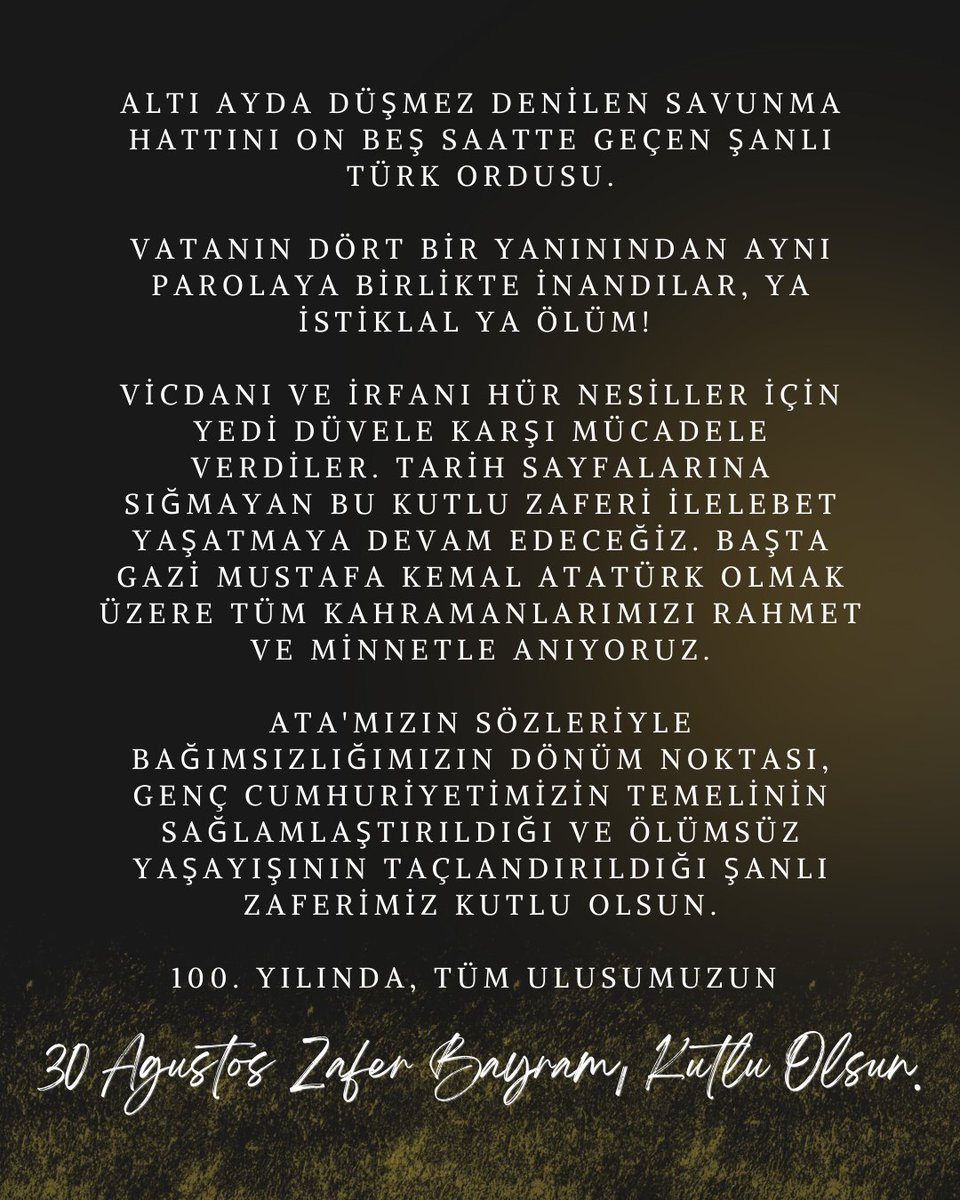 odtu_adt's tweet image. 100. yılında tüm ulusumuzun 30 Ağustos Zafer Bayramı kutlu olsun.