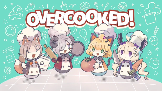 OVERCOOKEDLet's gooooooooooothumbnail 4 types&amp;chibi`s png   feel free to customize these assets.※only for livers!#MysThumb #FoYoVid#Ennassets #MillieDrops#Palouette 