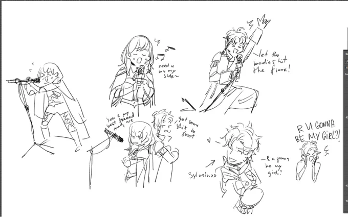 some flashbacks to 2019 FE3H (just scrolling through the old screen caps)
first one is karaoke doodles from a stream :'D 