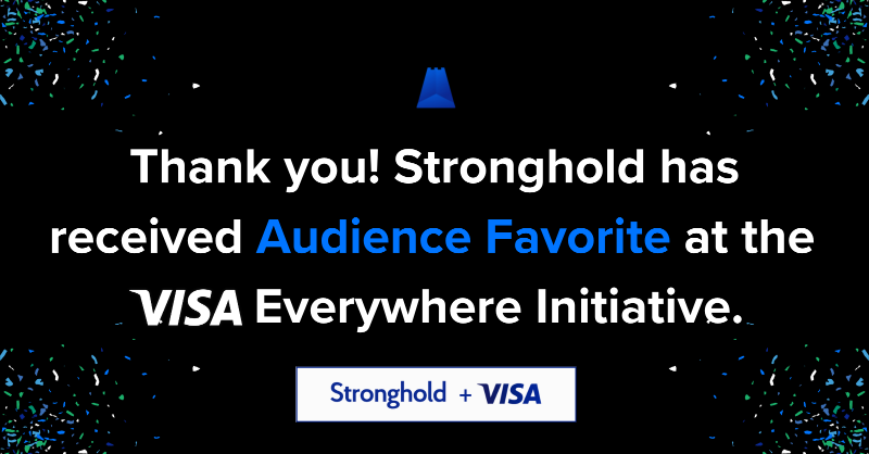 strongholdpay's tweet photo. Stronghold was awarded Audience Favorite at #VEI2022 thanks to you! 🎉 We are overjoyed and extremely grateful for our supporters! We definitely have the best community. 🔥

Thank you @Visa #EverywhereInitiative for having us!

#Stronghold #Community #Celebrate