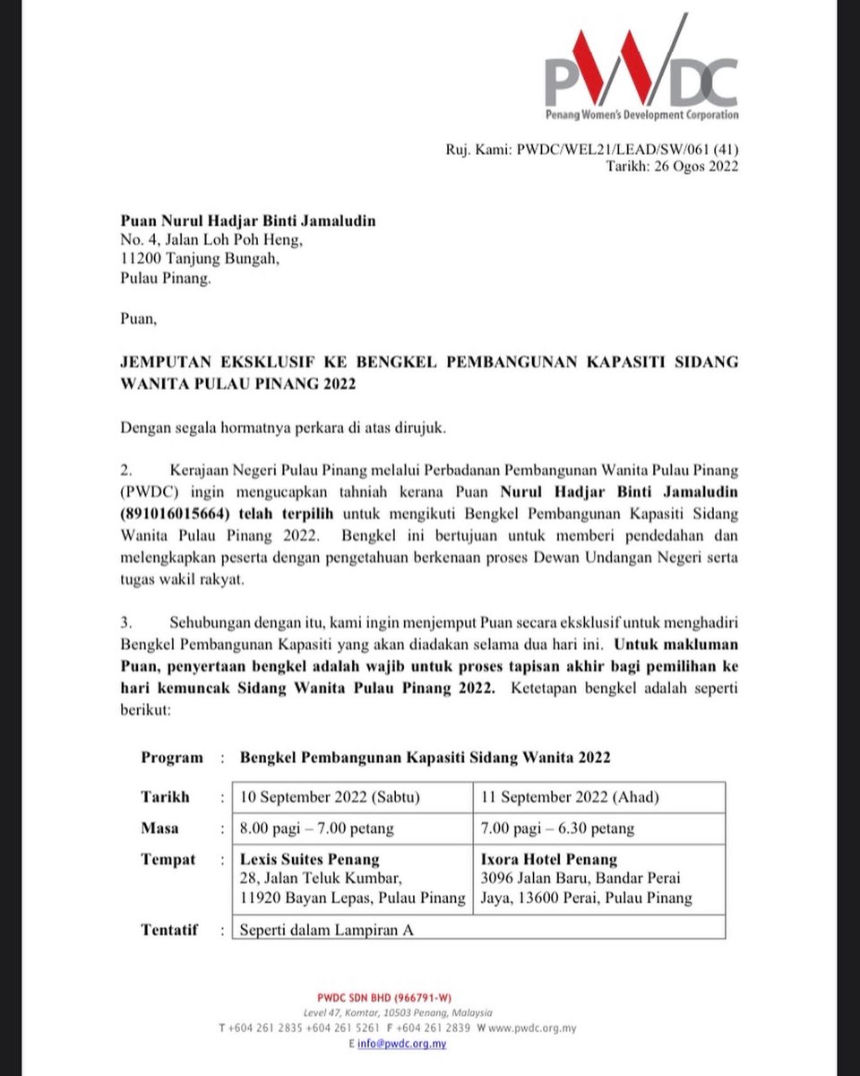 nuruljamal_jay's tweet photo. Alhamdulillah I managed to secure for the second phase. So proud ada 2 wakil daripada Pejuanita Muda yang berjaya ke fasa 2 ini. Saya sendiri dan Nurul Nabilah Jafri wakil Pejuanita Muda Balik Pulau. All the best for next session. #sidangwanitapulaupinang2022 https://t.co/2ody0N9ooz