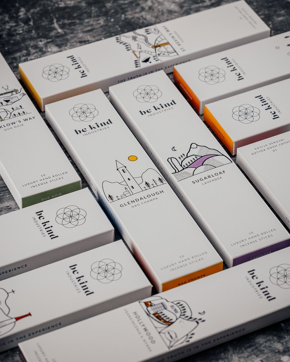 be [KIND] LUXURY INCENSE

We set out with one intention and one intention only. To celebrate and honour the beauty, landscape, history and deep routed spirituality of Wicklow 🙏

bekindindustries.com 
#wicklow #luxuryincense
