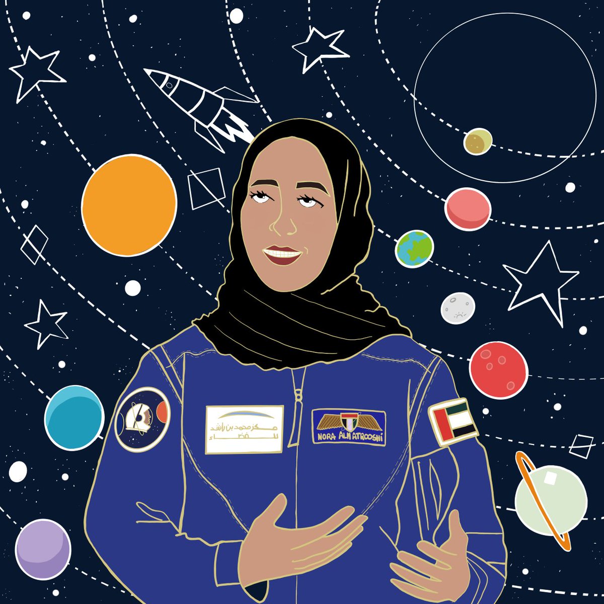 Aimen_nft's tweet photo. GM
"Hero of the 21 Century" is live on @opensea 
28/08 is a special day for the #UAE  as it recognizes Emirati #women's efforts and honors their devotion, fortitude, dreams, and accomplishments in shaping the UAE
This thread is about one of them

Link in comment
#nftart #women https://t.co/56Xw27xr0x