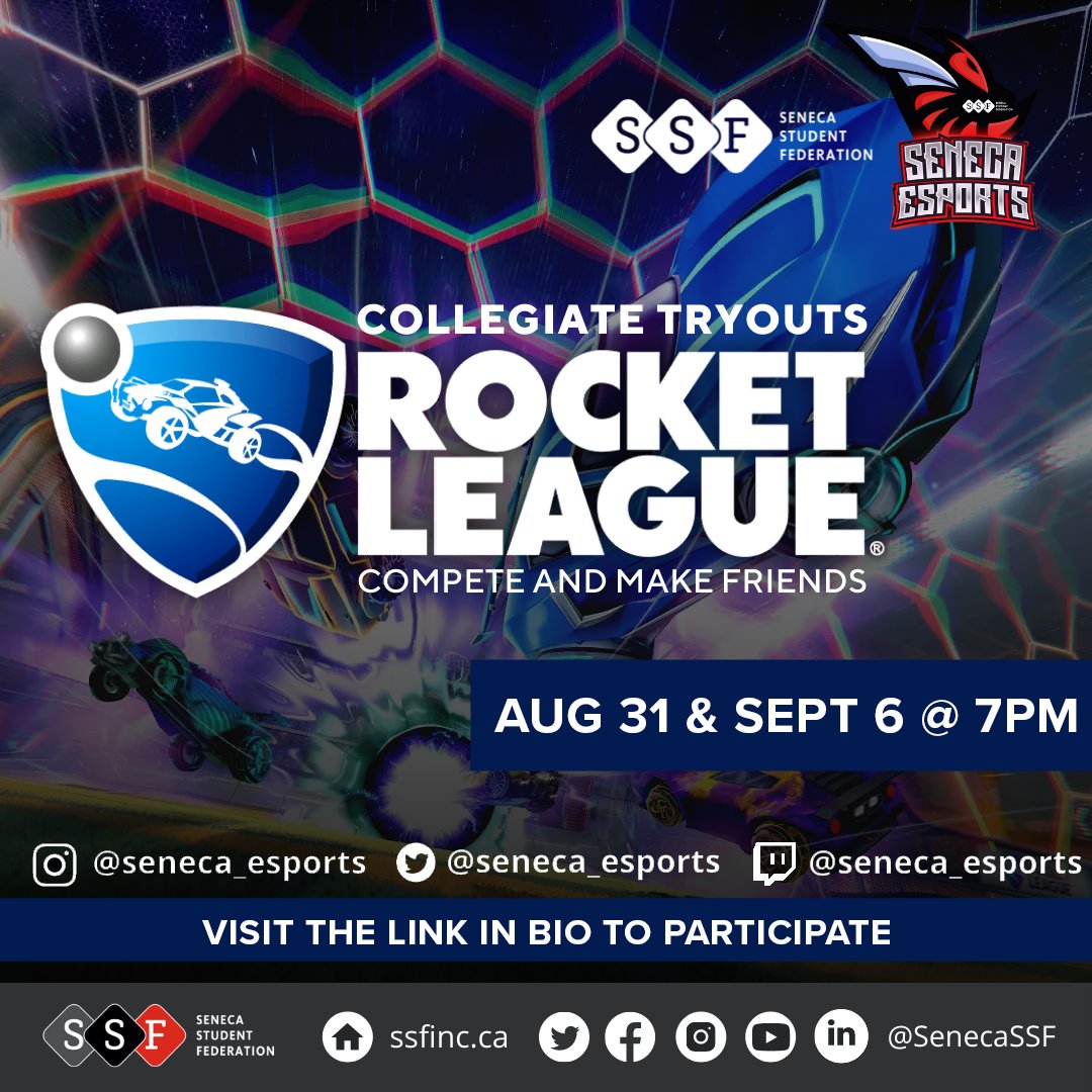Assemble your team 👥 and get ready to battle it out at the Collegiate Tryouts for Rocket League❗

This will be taking place on Aug 31 and Sept 6 from 7 pm onwards, so be sure to register now and get your friends to join your team!🎮

Link to Register: forms.office.com/r/7t3BB1GFB4🔗