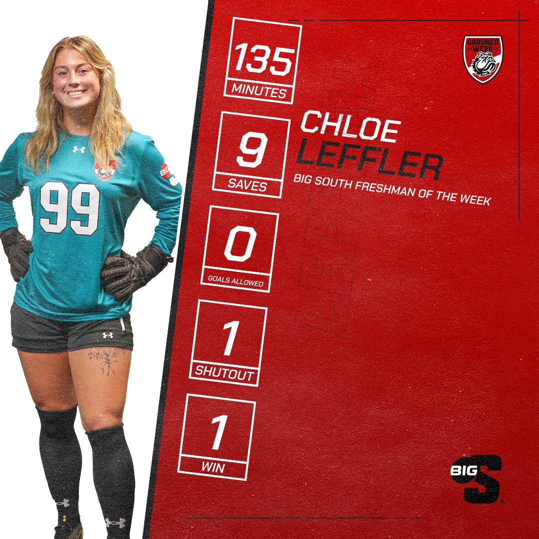 𝐁𝐈𝐆 𝐒𝐎𝐔𝐓𝐇 𝐅𝐑𝐄𝐒𝐇𝐌𝐀𝐍 𝐎𝐅 𝐓𝐇𝐄 𝐖𝐄𝐄𝐊💥

Chloe Leffler posted a shutout in her first career start to seal a 1-0 win for the Runnin’ Bulldogs over The Citadel! 🔥

#BornToRun