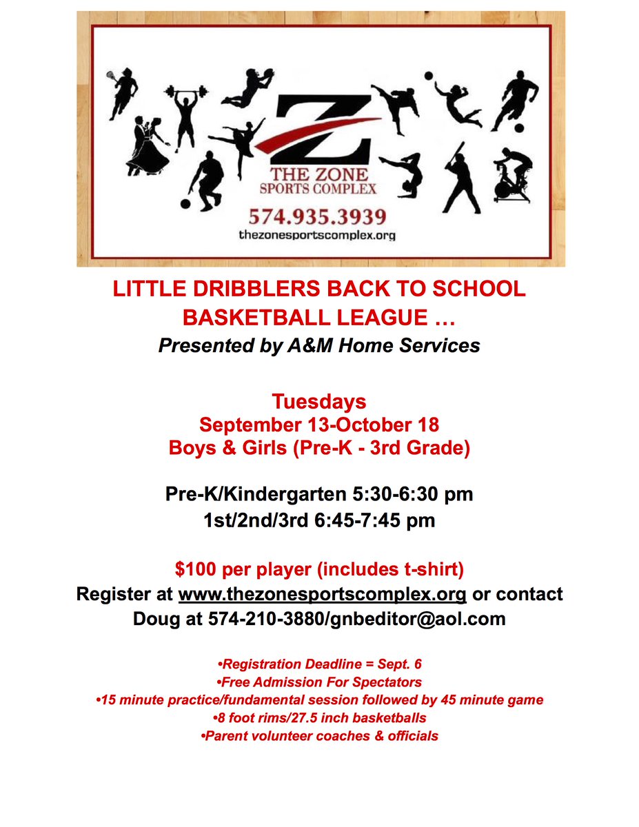 1 WEEK LEFT TO SIGN UP FOR LITTLE DRIBBLERS; TIPS TUESDAY SEPT. 13: Registration deadline is Tuesday Sept. 6. We have 42 players signed up &amp; have 6 total teams right now.