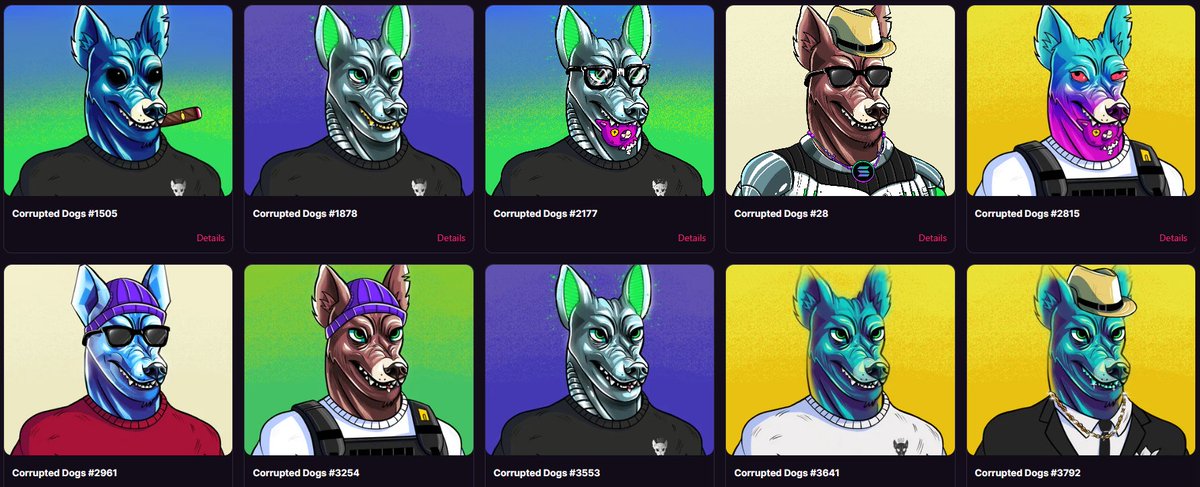 Amidst all this y00t hype, I still believe in smaller teams who are putting in work in this bear market. Minted 10 <a href="/CorruptedDogs/">Corrupted Dogs | SOLD OUT</a> today. Public mint is live now for only 0.69 $SOL 🔥 Art alone is worth the mint price, this is also a team I believe in. Builders will build. 👷 #NFT