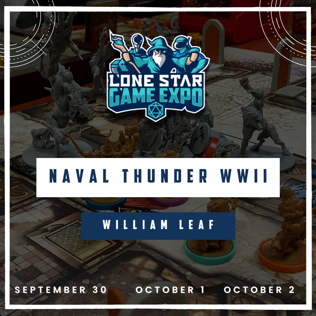 LSgameexpo's tweet photo. William Leaf wants you to relive the epic naval battles of World War II with him in a game of Naval Thunder WWII at #LoneStarGameExpo! Will you take on his challenge?

You can also challenge others for a round of your favorite tabletop game. Find out more  https://t.co/ML9g0vQHPk https://t.co/YIhOdbSPdT