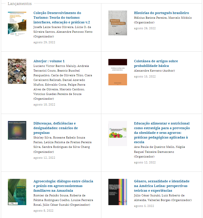Confira os mais recentes lançamentos de e-books do Portal de Livros Abertos da USP

Confira: livrosabertos.sibi.usp.br/portaldelivros…

Todas as obras estão disponíveis em #acessoaberto e texto completo.