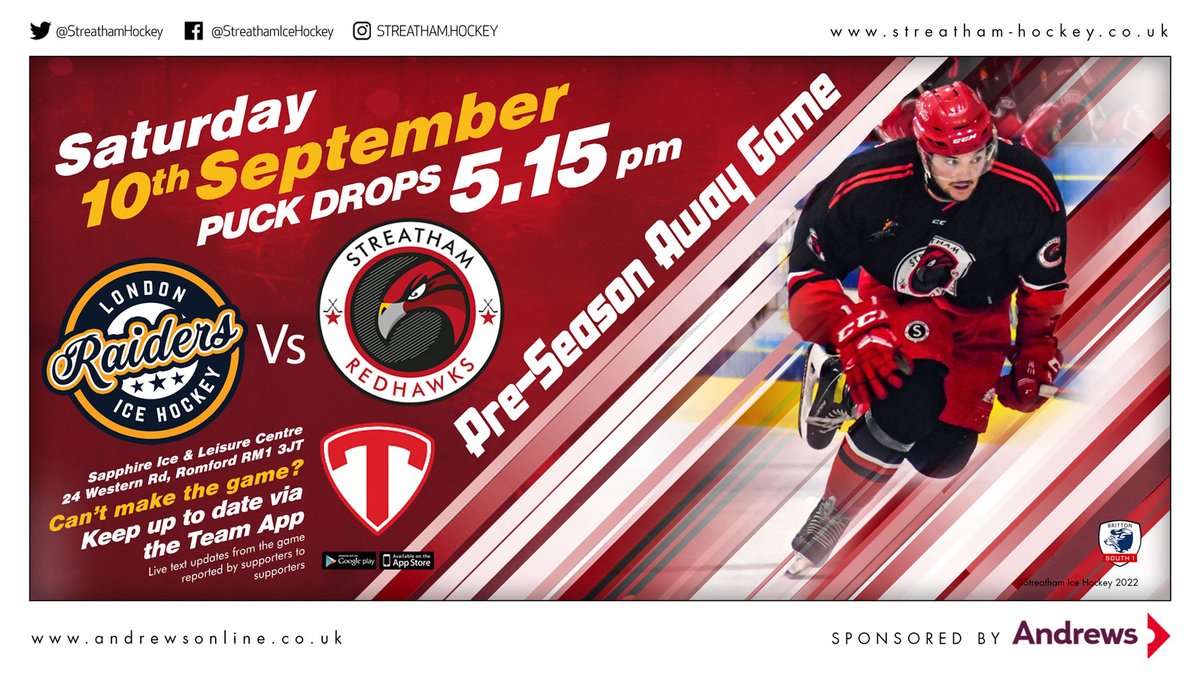 StreathamHockey's tweet photo. 🚨 #BankholidayMonday 🚨🏒🥅 Join us for #weekend #roadTrip to @RJRIceHockey on #Saturday and #BringTheNoise to @StreathamHockey #Sw16 #HomeGames on #Sunday #SIHC @NIHLhockey #BringTheNoise #Streatham Ready #RedHawks ? https://t.co/Q9CTMIpAQD