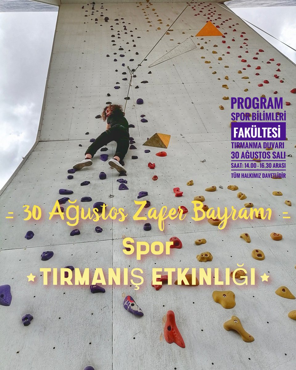 30 Ağustos Zafer Bayramı Spor Tırmanış Etkinliği - Atatürk Üniversitesi 
<a href="/atauni1957/">Atatürk Üniversitesi</a> <a href="/rektorcomakli/">Ömer Çomaklı</a> <a href="/nfkishali/">Necip Fazıl Kishalı</a> @Sadeceayakizi