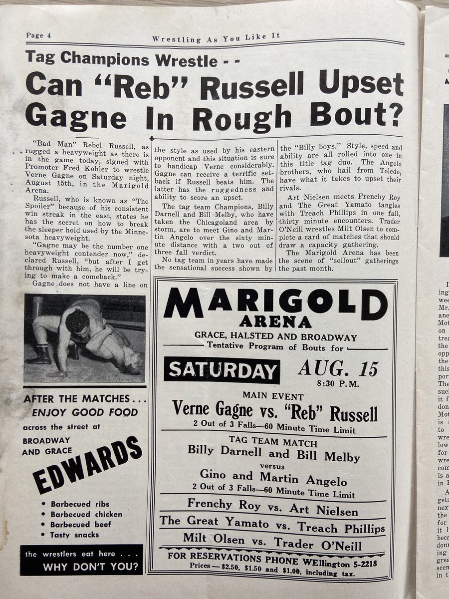 Rasslin' History 101 on Twitter "RT ostpies Wrestling As You Like It