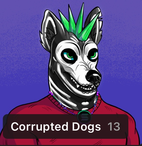 Builders will build - no matter what market conditions. Minted 13 little <a href="/CorruptedDogs/">Corrupted Dogs | SOLD OUT</a>  (though they don‘t look too little anymore) 💥
And had a gold chain ❤️

Public mint for 0.69 is still live

#NFT #Solana #SOLNFT #MintOfTheDay #Mint
