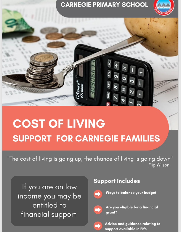 CarnegiePS's tweet photo. Are you feeling worried about the cost of living now or in the near future. Look out for 'Support for Carnegie Families' booklet coming home in schoolbags soon. This booklet will provide you with support and guidance during this challenging time. https://t.co/UB5jGVk0Li