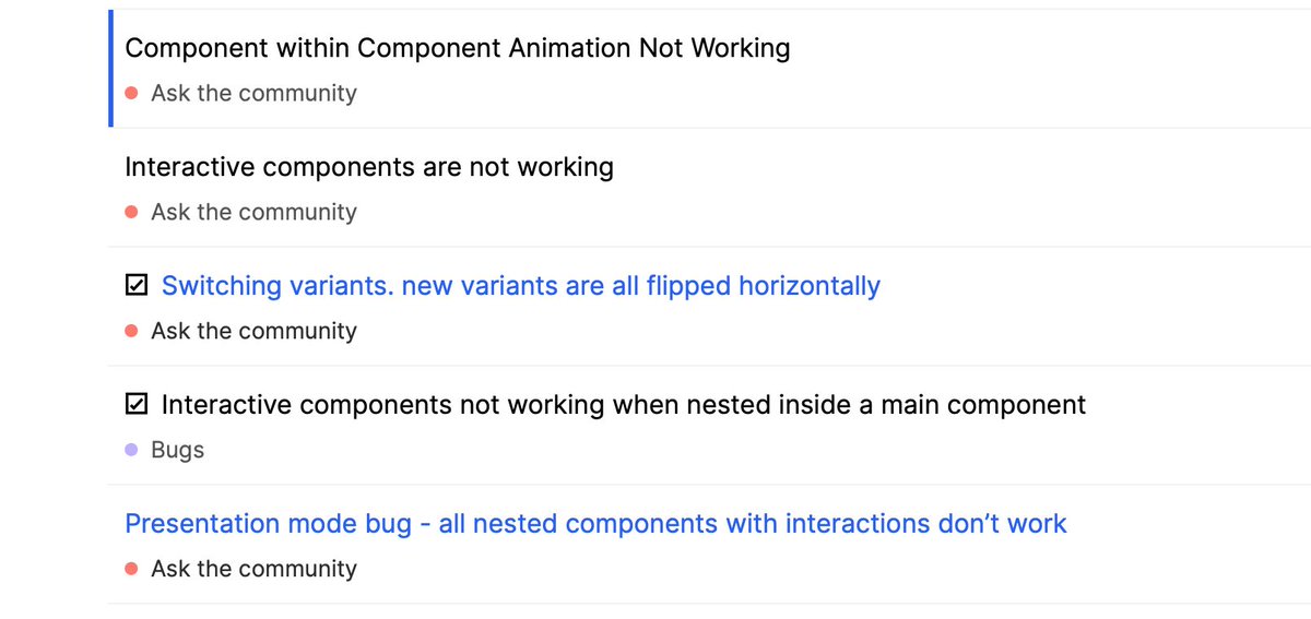 markysparky's tweet photo. @figma seems like there's a widespread bug on interactive components not working... help! https://t.co/IKznbVoQR0