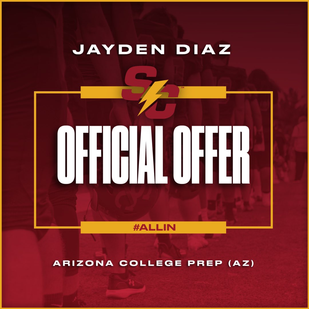 After a great conversation with @jrhoff26, I am proud to announce another offer from @scstormfootball ! @JUSTCHILLY @CodyTCameron @ZachAlvira @gridironarizona @AZHSFB @ACPFootball17
