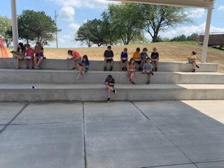 Look at all those diligent workers! 
1st and 2nd grade went on a listening walk during music class. We used the new outdoor classroom to record the sounds we heard!