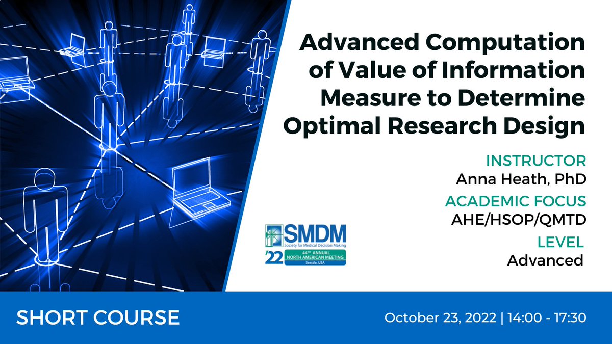 socmdm's tweet photo. Interested in performing #ValueOfInformation analysis? Learn advanced VOI methods with Anna Heath (@SickKidsNews), @NataliaKunst and Jeremy Goldhaber-Fiebert @StanfordHP from @ConVOIgroup
More info: https://t.co/XZV2SD97Dp
Register for #SMDM22: https://t.co/SZMmIOLuSv https://t.co/5ldbI2Lwv4