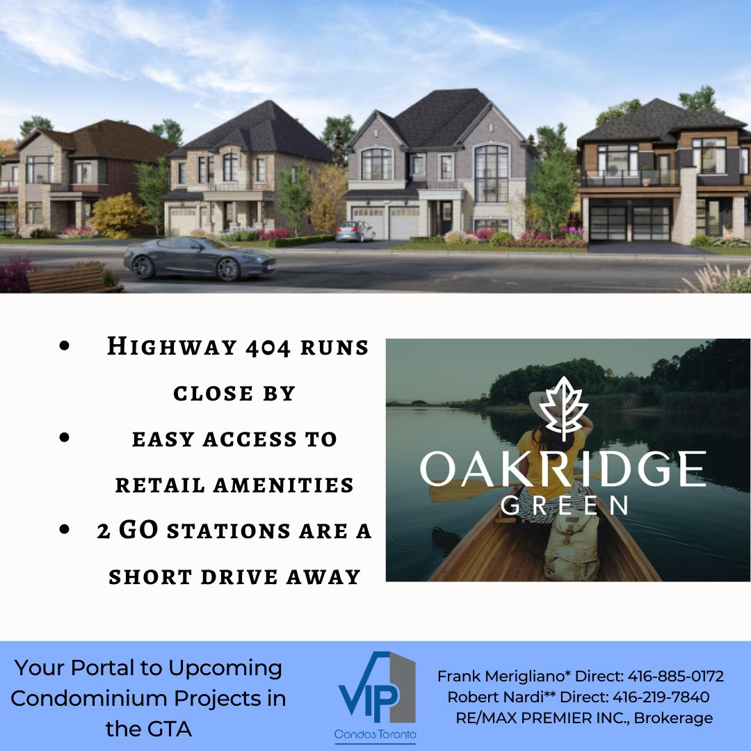 Nestled in the village of Gormley, the new Oakridge Green Homes will offer a charming mix of suburban convenience and rural charm. Release is coming soon - register here for more info: vipcondostoronto.net/property/oakri…