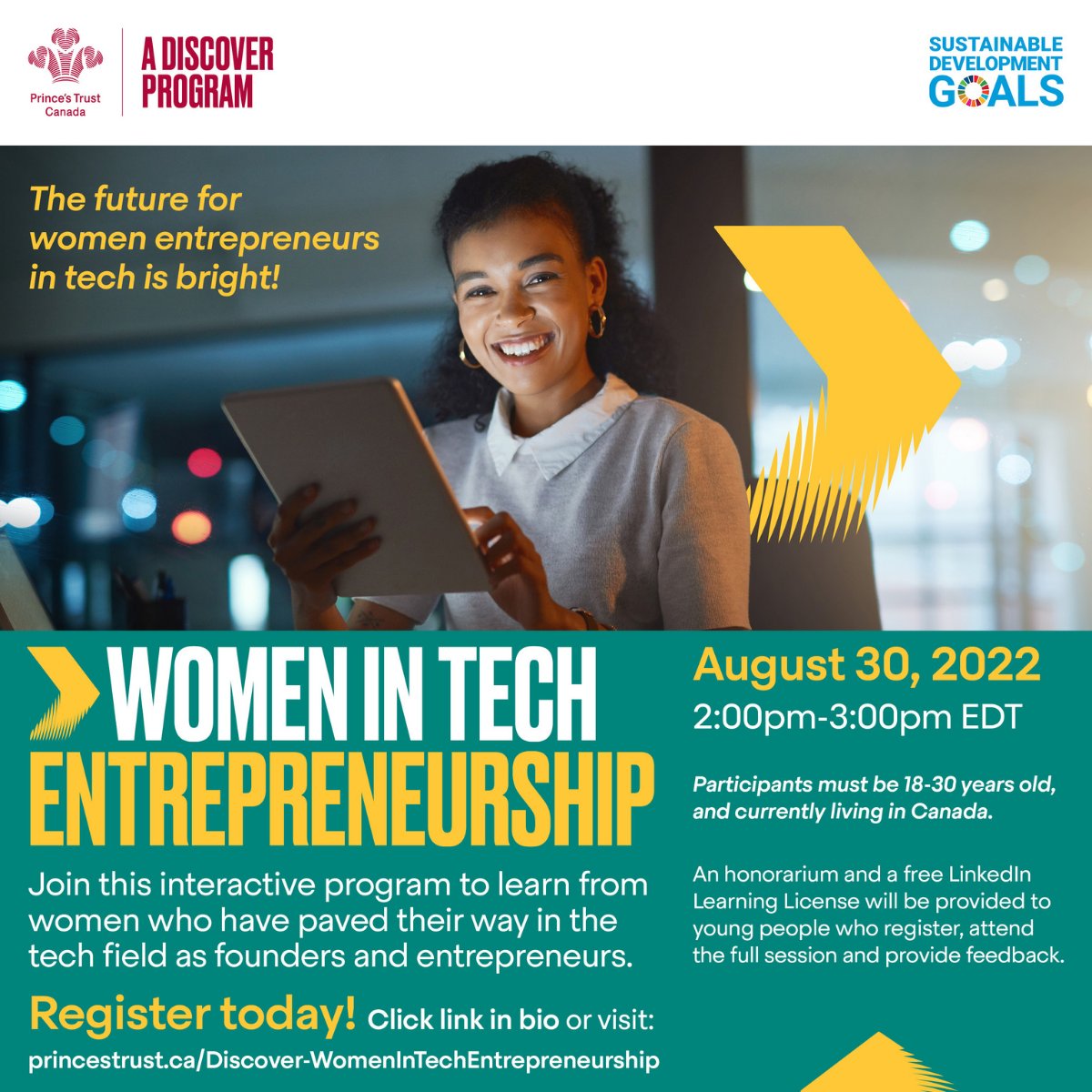 Meet our amazing panelists for the #Discover session happening tomorrow, August 30 📅.
👉 Lucy Ho, <a href="/thehackergals/">Hackergal</a> 
👉 Sumi Shan, <a href="/dunyahabitats/">Dunya Habitats</a> 

It promises to be insightful! Register to attend ➡ princestrust.ca/Discover-Women…
 Don't miss it

#WomeninTechEntrepreneurship 💪