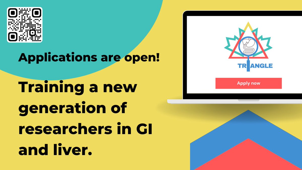🎉 TRIANGLE applications are now open! 

If you're a graduate student, research fellow, or early career researcher in GI or liver, this program is going to TRANSFORM your career. 

Deadline: October 21, 2022

Apply now: tally.so/r/mD4v6p
Learn more: triangleprogram.org