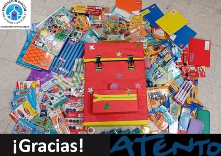 Fun_RinconAC's tweet photo. A nombre de todos los niños de la Escuela Primaria Ricardo Flores Magón y de nuestra fundación.
Muchas gracias @AtentoMexico  @atentoatutalento por su valioso donativo.
#fundacionrincon #RSE #unidosporlaeducacion #niñosfelices #EmpresaSocialmenteResponsable https://t.co/vOsulIwIX9