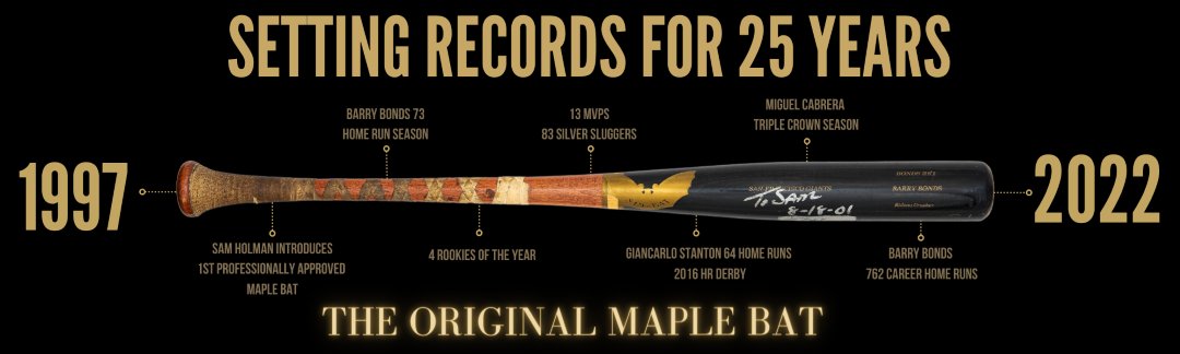 SamBatCorp's tweet photo. Celebrating #25years with $25 OFF Custom bats! Only at https://t.co/aCVijRjaxP 
#sambat #maplebat #woodbat #anniversary https://t.co/F1IKLnnJJK