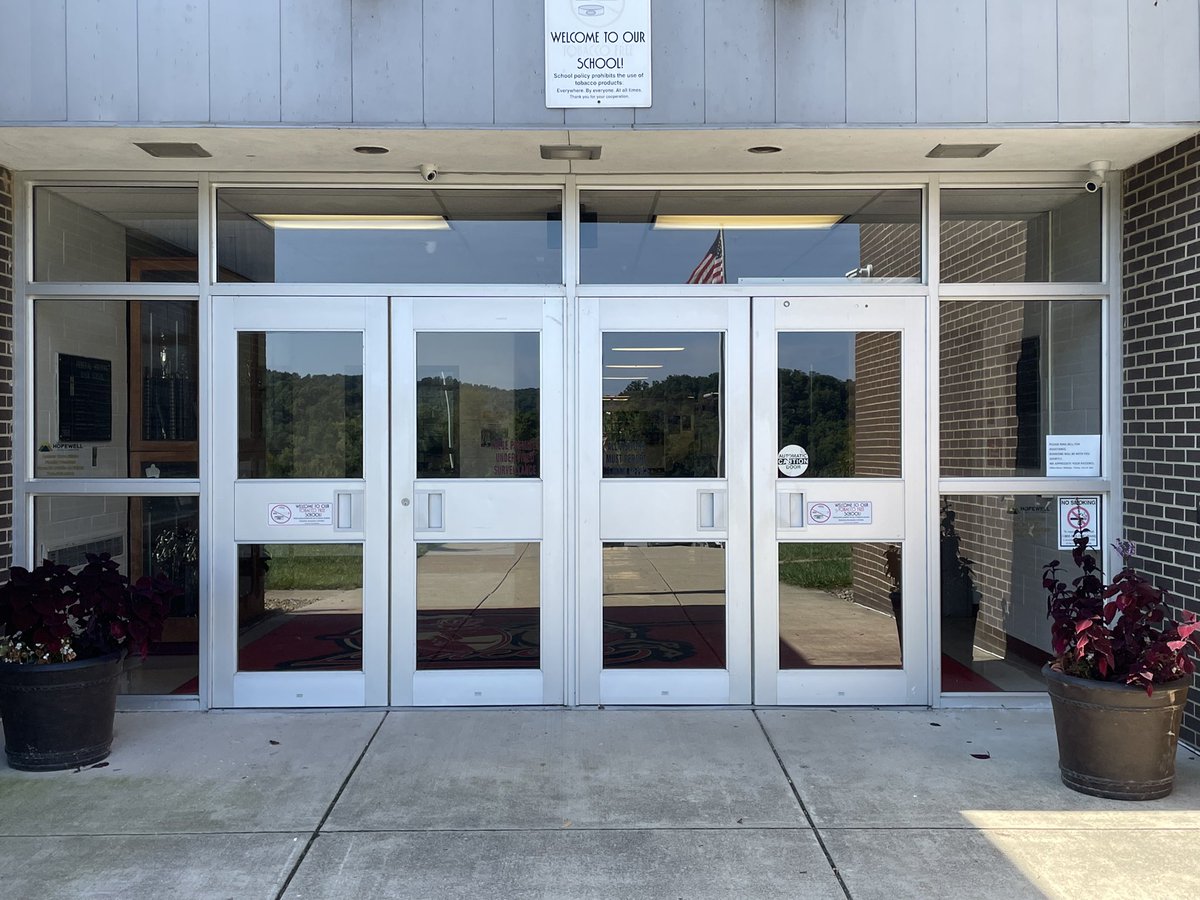 FH_Highschool's tweet image. Mr. Seeger REALLY came through on our new window coverings! Check out these before and after photos. Stylish AND safe!