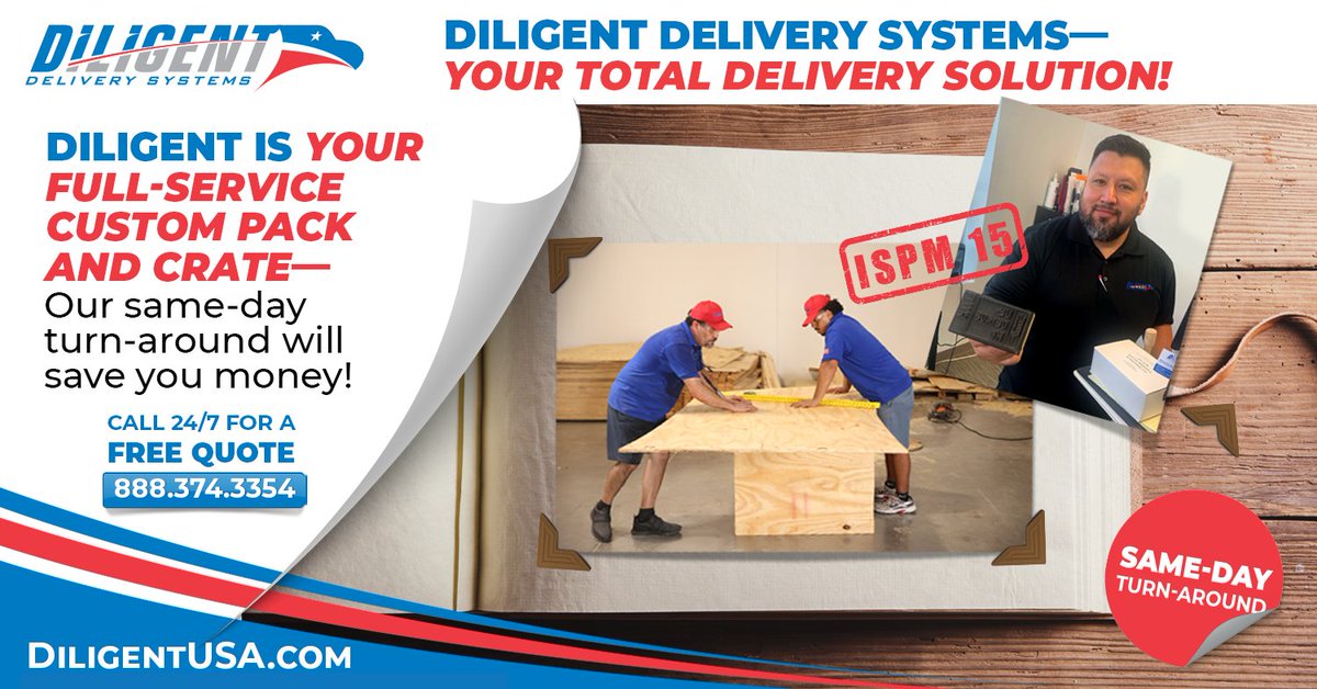 EXCourierIntl's tweet photo. Trust DILIGENT Custom Crating, Fulfillment & Shipping Solutions. Our same-day turnaround will save you money! #customcrating #crating #orderfulfillment #warehouse #freight #logistics #heavyhaul #localdelivery #hotshot https://t.co/2g6UWQZd24 https://t.co/T5BZ4sEZ5G
