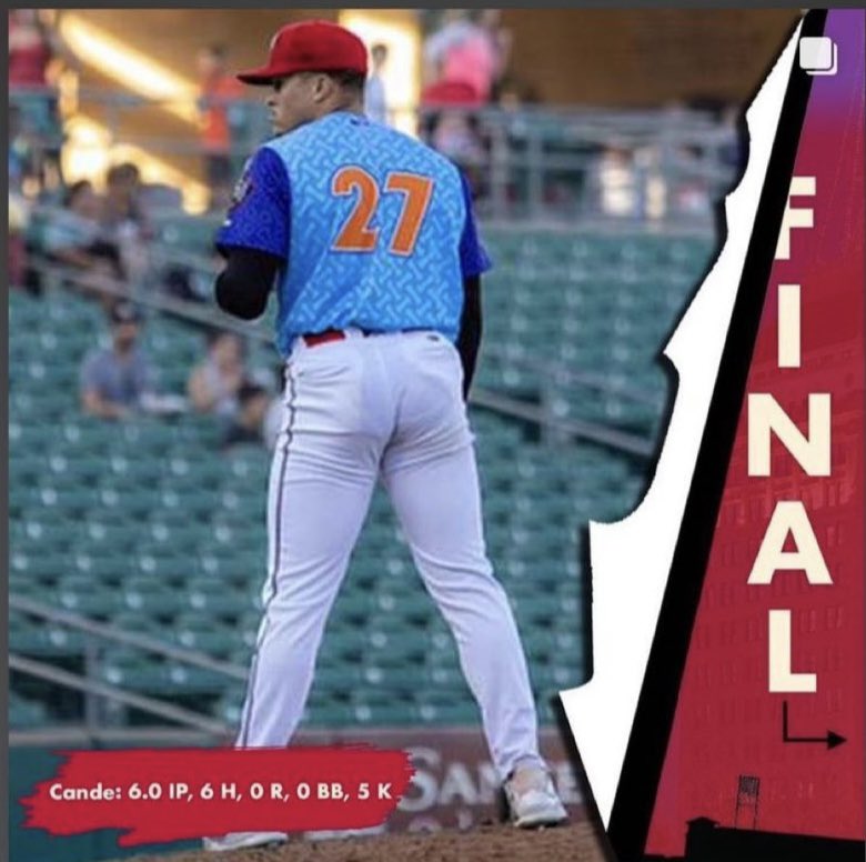 PTSportsGroup's tweet photo. The @jcande__ delivers in last nights start 6ip, 0 R, 0 BB & 5 k’s #onemission #onefamily #oneprimetime https://t.co/oF8CopDd8T