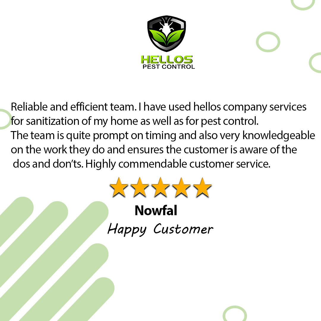 Customer Satisfaction &amp; Professional Service Delivery is our First Priority!

☺️HAPPY CLIENT ➡️ ☺️HAPPY US!

Contact us for a Professional Pest Control Services.

Call/WhatsApp: +971 50 832 2820
visit: //www.hellospest.com